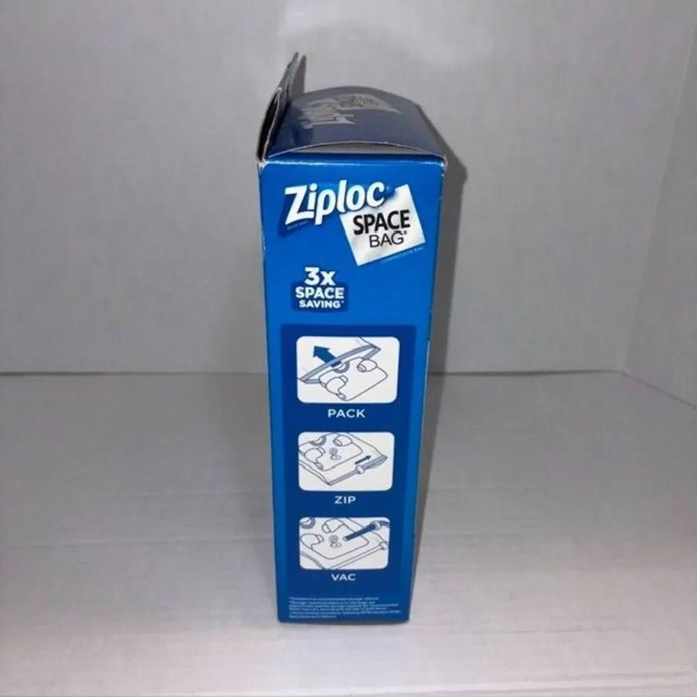 Ziploc Space Bag 2 Jumbo Bed & Linen Flats Airtight Waterproof Reusable